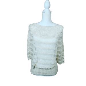 Anthropologie Greylin Knitted Poncho Top – Cream Small